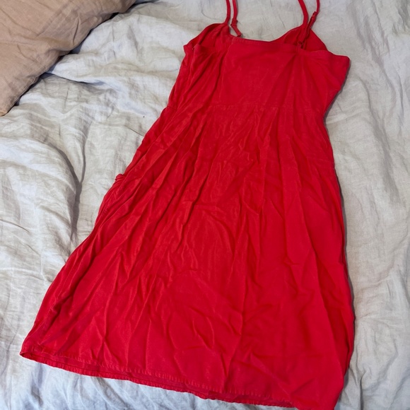 Coral summer dress W/ POCKETS - Picture 2 of 6